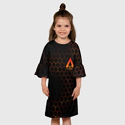 Платье клеш для девочки Apex Legends: Orange Carbon, цвет: 3D-принт — фото 2