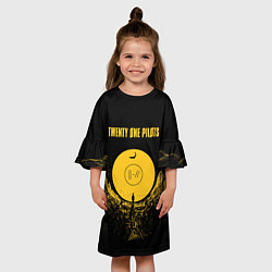 Платье клеш для девочки Twenty One Pilots: Yellow Moon, цвет: 3D-принт — фото 2