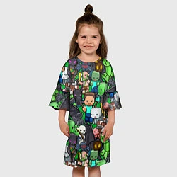Платье клеш для девочки Жители Майнкрафт, цвет: 3D-принт — фото 2