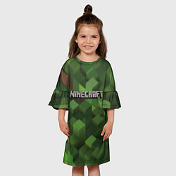 Платье клеш для девочки MINECRAFT FOREST, цвет: 3D-принт — фото 2