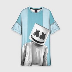 Платье клеш для девочки Marshmello, цвет: 3D-принт