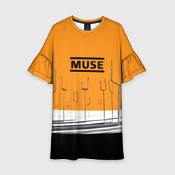 Платье клеш для девочки Muse: Orange Mood, цвет: 3D-принт