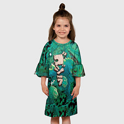 Платье клеш для девочки Forest Godzilla, цвет: 3D-принт — фото 2