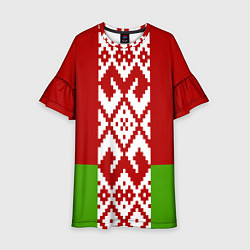 Платье клеш для девочки Беларусь флаг, цвет: 3D-принт
