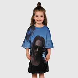 Платье клеш для девочки Киану Ривз, цвет: 3D-принт — фото 2