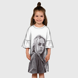 Платье клеш для девочки BILLIE EILISH, цвет: 3D-принт — фото 2