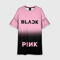 Платье клеш для девочки Blackpink - розово-черный, цвет: 3D-принт