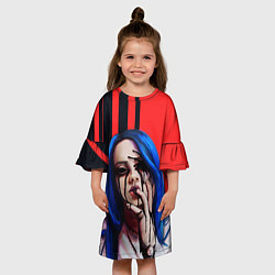 Платье клеш для девочки Billie Eilish: Demon, цвет: 3D-принт — фото 2
