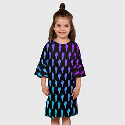 Платье клеш для девочки Billie Eilish: Neon Pattern, цвет: 3D-принт — фото 2