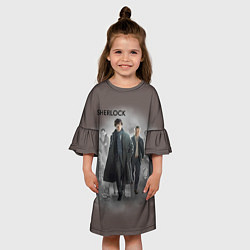 Платье клеш для девочки Sherlock, цвет: 3D-принт — фото 2