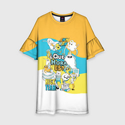 Платье клеш для девочки Adventure Time, цвет: 3D-принт