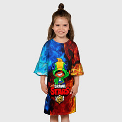 Платье клеш для девочки Brawl Stars LEON, цвет: 3D-принт — фото 2