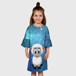 Платье клеш для девочки Овечка, цвет: 3D-принт — фото 2
