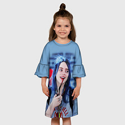 Платье клеш для девочки BILLIE EILISH, цвет: 3D-принт — фото 2