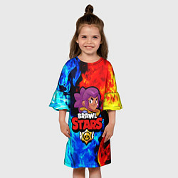 Платье клеш для девочки BRAWL STARS SHELLY, цвет: 3D-принт — фото 2