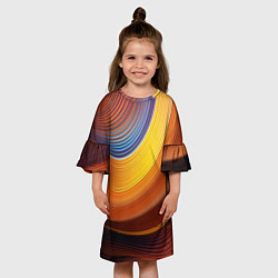 Платье клеш для девочки Плавные Линии, цвет: 3D-принт — фото 2
