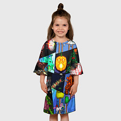 Платье клеш для девочки Terraria allpic, цвет: 3D-принт — фото 2