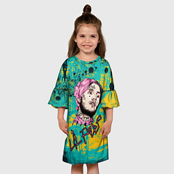 Платье клеш для девочки Lil Peep, цвет: 3D-принт — фото 2
