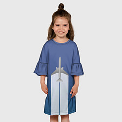 Платье клеш для девочки Человек летающий, цвет: 3D-принт — фото 2