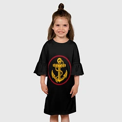 Платье клеш для девочки ВМФ, цвет: 3D-принт — фото 2