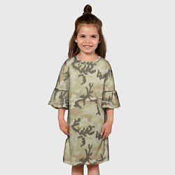 Платье клеш для девочки Камуфляж: осенний, цвет: 3D-принт — фото 2