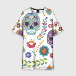 Платье клеш для девочки Мексиканские мотивы, цвет: 3D-принт