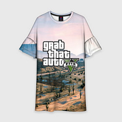Платье клеш для девочки Grand Theft Auto 5, цвет: 3D-принт