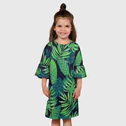 Платье клеш для девочки Тропики, цвет: 3D-принт — фото 2