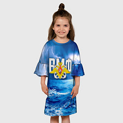 Платье клеш для девочки ВМФ, цвет: 3D-принт — фото 2