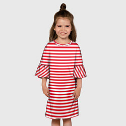 Платье клеш для девочки Тельняшка Внутренних Войск, цвет: 3D-принт — фото 2