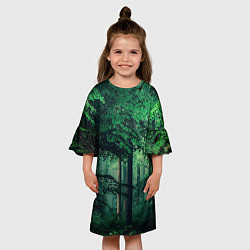 Платье клеш для девочки Деревья, цвет: 3D-принт — фото 2