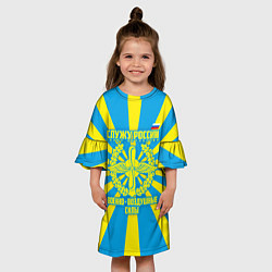 Платье клеш для девочки Военно - воздушные силы, цвет: 3D-принт — фото 2