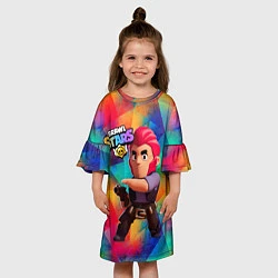 Платье клеш для девочки Brawl Stars Colt Кольт, цвет: 3D-принт — фото 2