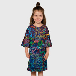 Платье клеш для девочки Арт, цвет: 3D-принт — фото 2
