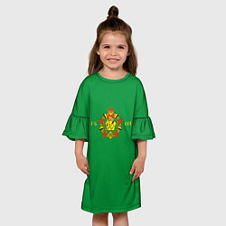 Платье клеш для девочки Пограничные Войска КГБ СССР, цвет: 3D-принт — фото 2