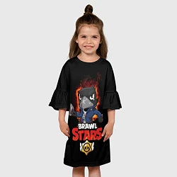 Платье клеш для девочки Crow Brawl Stars, цвет: 3D-принт — фото 2