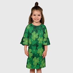 Платье клеш для девочки Ирландский клевер, цвет: 3D-принт — фото 2