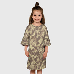 Платье клеш для девочки Хаки, цвет: 3D-принт — фото 2