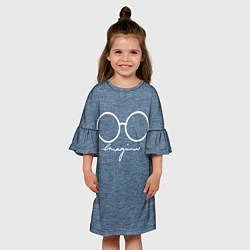 Платье клеш для девочки Imagine John Lennon, цвет: 3D-принт — фото 2