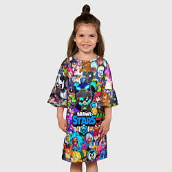 Платье клеш для девочки BRAWL STARS, цвет: 3D-принт — фото 2