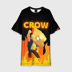 Платье клеш для девочки BRAWL STARS CROW, цвет: 3D-принт