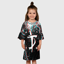 Платье клеш для девочки DOOM ETERNAL GLITCH, цвет: 3D-принт — фото 2