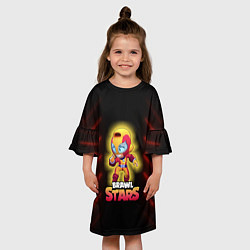 Платье клеш для девочки BrawlStars Oko, цвет: 3D-принт — фото 2