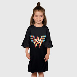 Платье клеш для девочки Wonder Woman, цвет: 3D-принт — фото 2