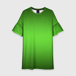 Платье клеш для девочки Neon-Fit - Зелёный неон, цвет: 3D-принт