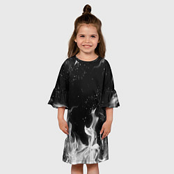 Платье клеш для девочки БЕЛЫЙ ОГОНЬ, цвет: 3D-принт — фото 2