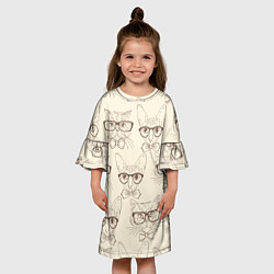 Платье клеш для девочки Кошачий арт, цвет: 3D-принт — фото 2