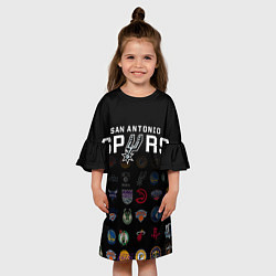 Платье клеш для девочки San Antonio Spurs 2, цвет: 3D-принт — фото 2