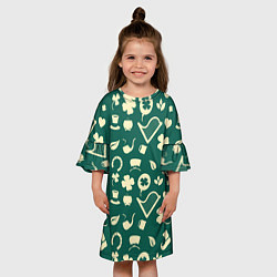 Платье клеш для девочки Ирландский арт, цвет: 3D-принт — фото 2