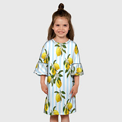 Платье клеш для девочки Лимоны, цвет: 3D-принт — фото 2